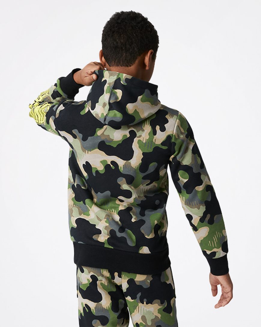 Boys' Converse Camo Pullover Hoodie Olive | AU 9E035W